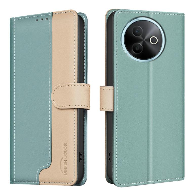 

For vivo Y39 5G Color Matching RFID Anti-theft Leather Phone Case(Green)