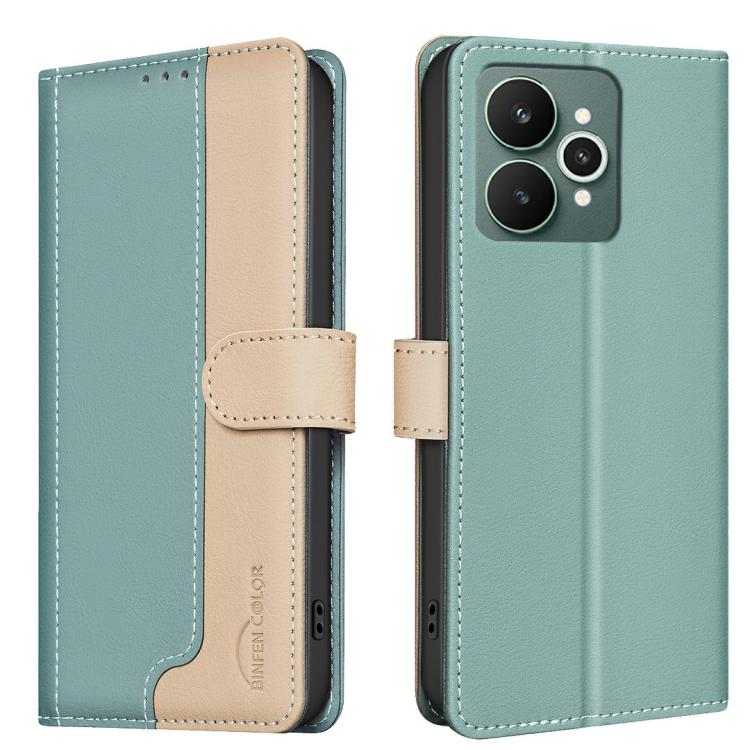 

For Realme 15 Pro 5G Color Matching RFID Anti-theft Leather Phone Case(Green)
