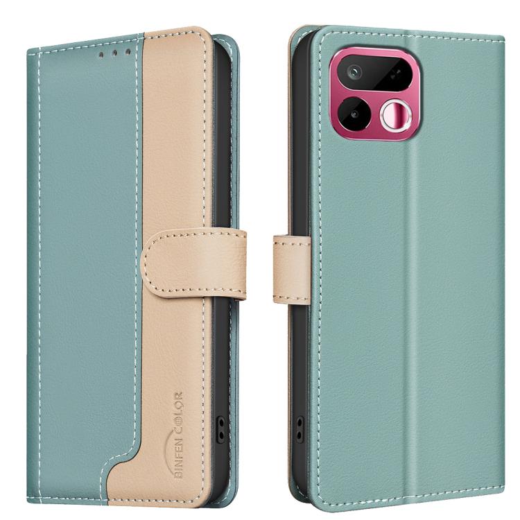 

For Realme 16T 5G Color Matching RFID Anti-theft Leather Phone Case(Green)