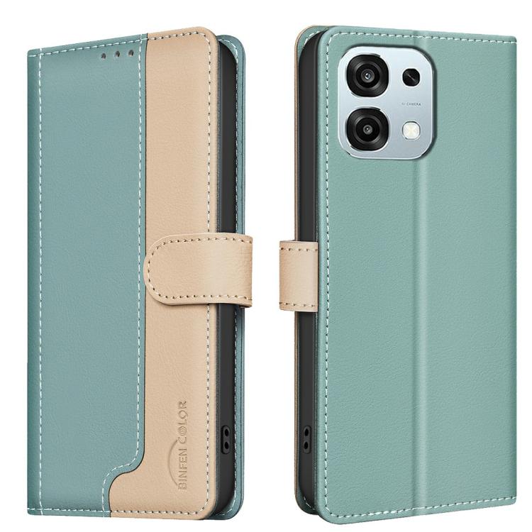 

For OPPO A6 Pro 5G/4G Global / F31 5G Color Matching RFID Anti-theft Leather Phone Case(Green)