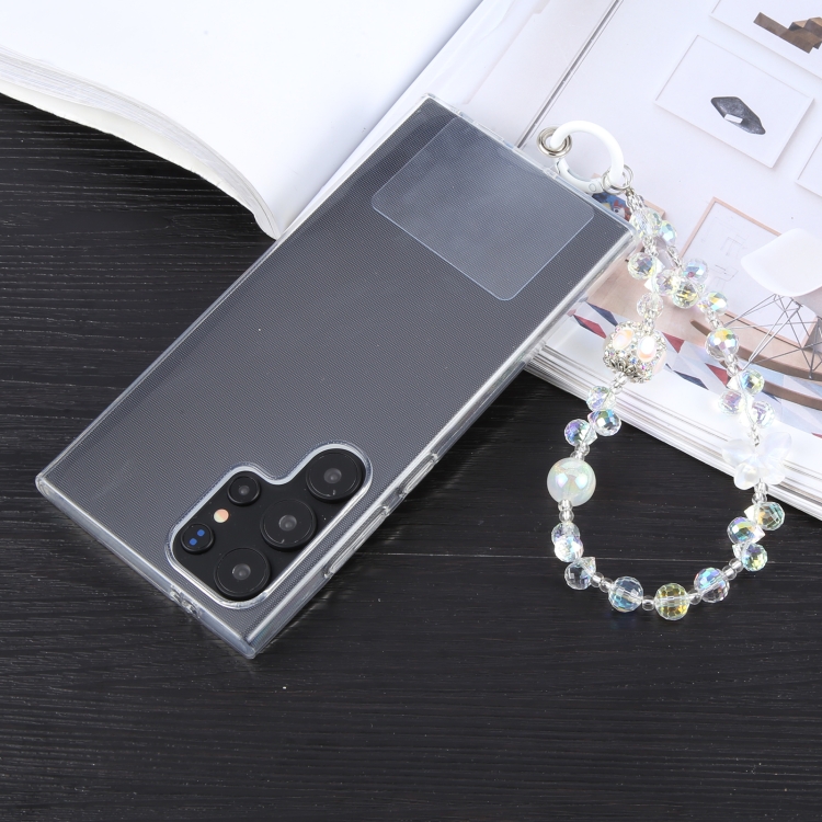 

Water Drop Lantern Bead Chain Anti-lost Phone Short Lanyard(White)