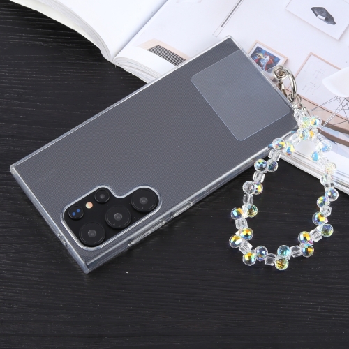 

Colorful Crystal Bead Chain Anti-lost Phone Short Lanyard(White)