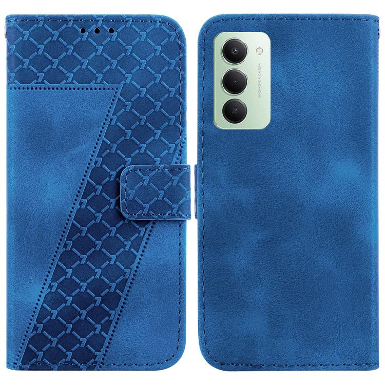 

For Redmi 15 5G Global / 15 4G SEA 169.5mm Seven-shaped Embossed Leather Phone Case(Blue)