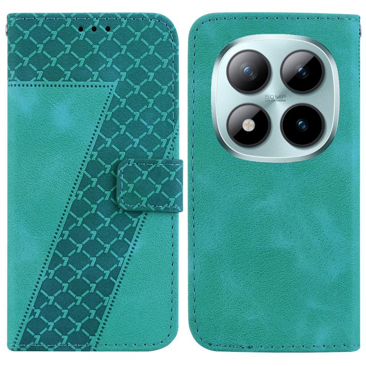 

For Redmi Note 15 Pro+ 5G Global 163.3mm Seven-shaped Embossed Leather Phone Case(Green)