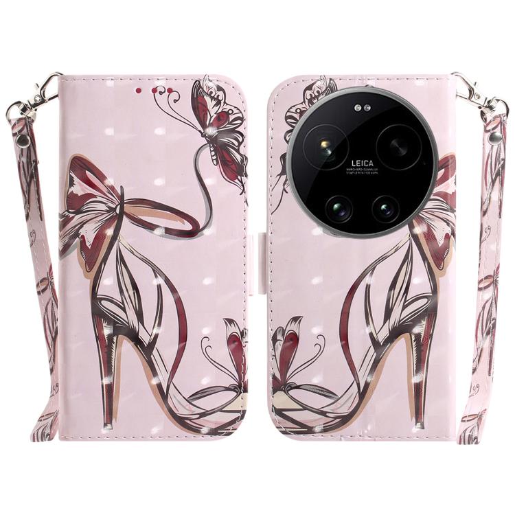 

For Xiaomi 17 Ultra 3D Colored Flip Leather Phone Case(Butterfly High-heeled)