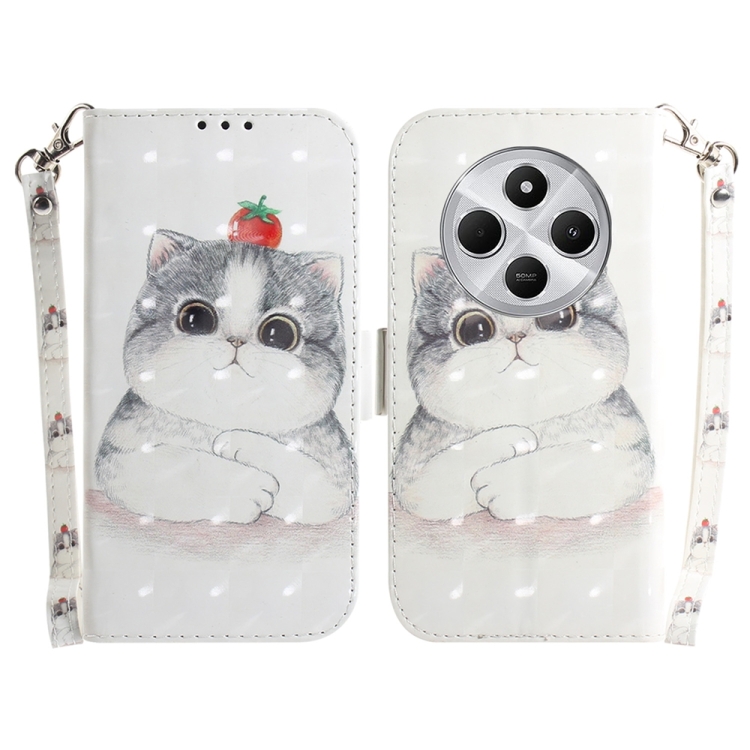 

For Redmi 14C 4G 3D Colored Flip Leather Phone Case(Cute Cat)