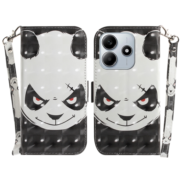 

For Redmi Note 14 5G 3D Colored Flip Leather Phone Case(Angry Bear)
