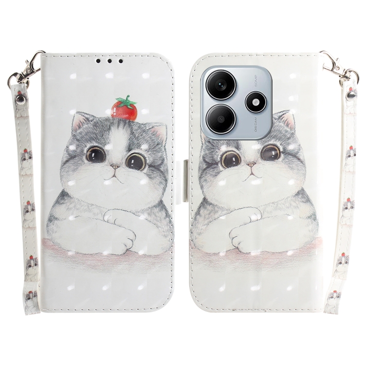 

For Redmi Note 14 5G 3D Colored Flip Leather Phone Case(Cute Cat)