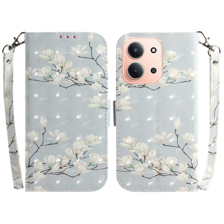 

For Redmi 15C 5G / 4G EU 173mm / Poco C85 5G 3D Colored Flip Leather Phone Case(Magnolia)