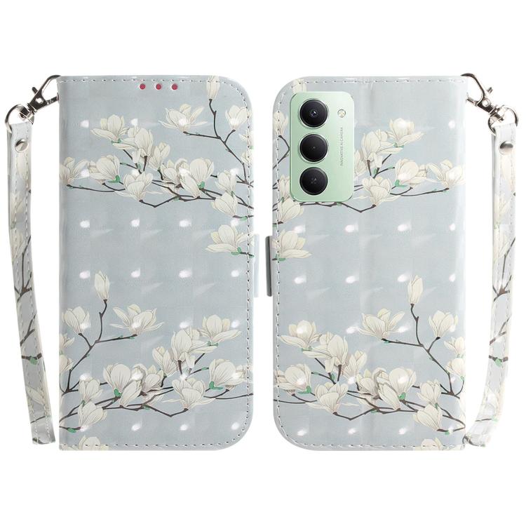 

For Redmi 15 5G Global / 15 4G SEA 169.5mm 3D Colored Flip Leather Phone Case(Magnolia)