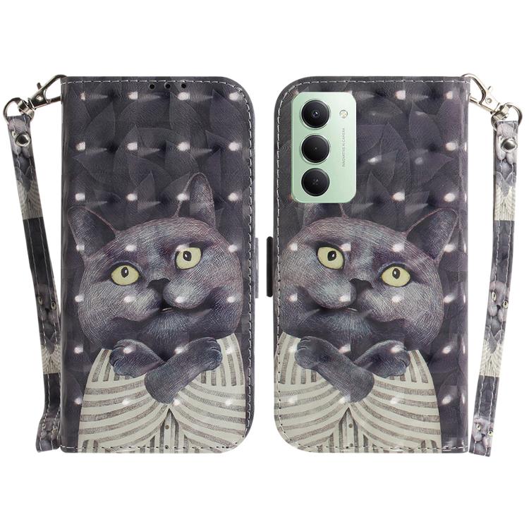 

For Redmi 15 5G / 4G EU 171mm 3D Colored Flip Leather Phone Case(Hug Cat)