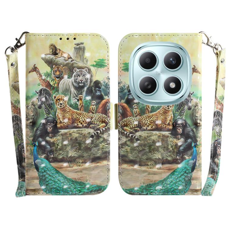 

For Redmi Note 15 4G / 5G Global 164mm / Poco M8 5G 3D Colored Flip Leather Phone Case(Zoo)
