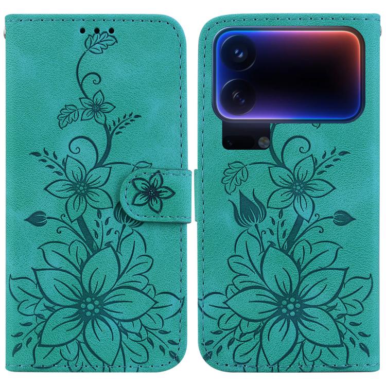 For Xiaomi 18 Pro Max 5G Lily Embossed Leather Phone Case(Green)