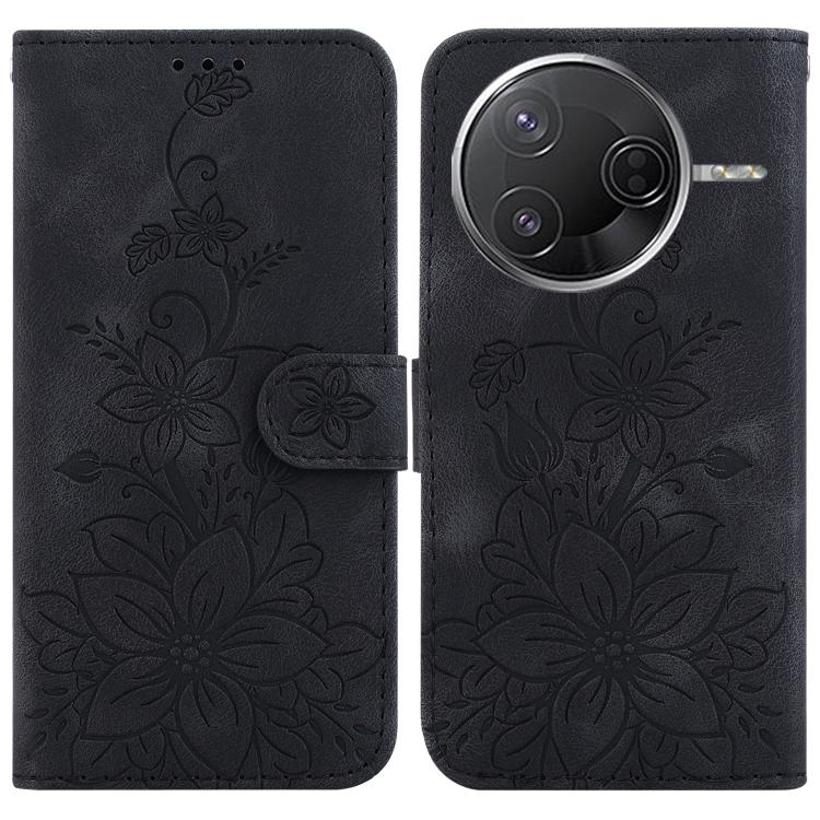 

For Redmi K80 / K80 Pro / Xiaomi Poco F7 Pro Lily Embossed Leather Phone Case(Black)