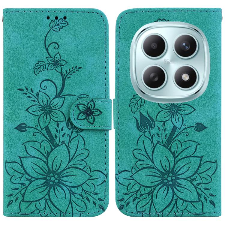 

For Redmi Note 15 5G Global 164mm Lily Embossed Leather Phone Case(Green)
