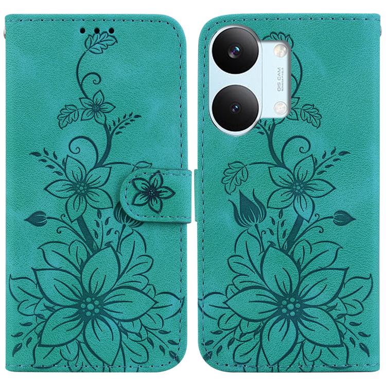 For Redmi Turbo 5 Max 5G / Poco X8 Pro Max 5G Lily Embossed Leather Phone Case(Green)
