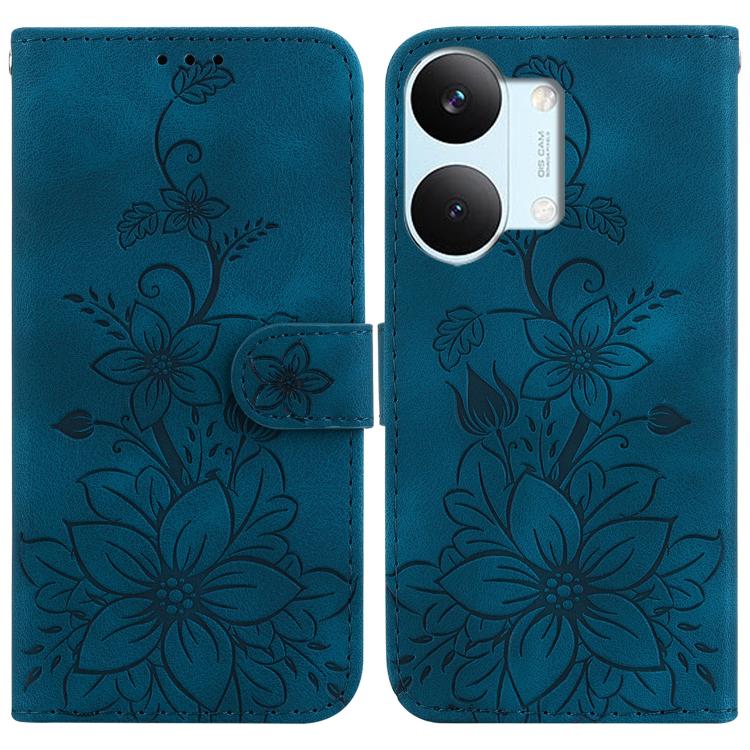 For Redmi Turbo 5 Max 5G / Poco X8 Pro Max 5G Lily Embossed Leather Phone Case(Dark Blue)