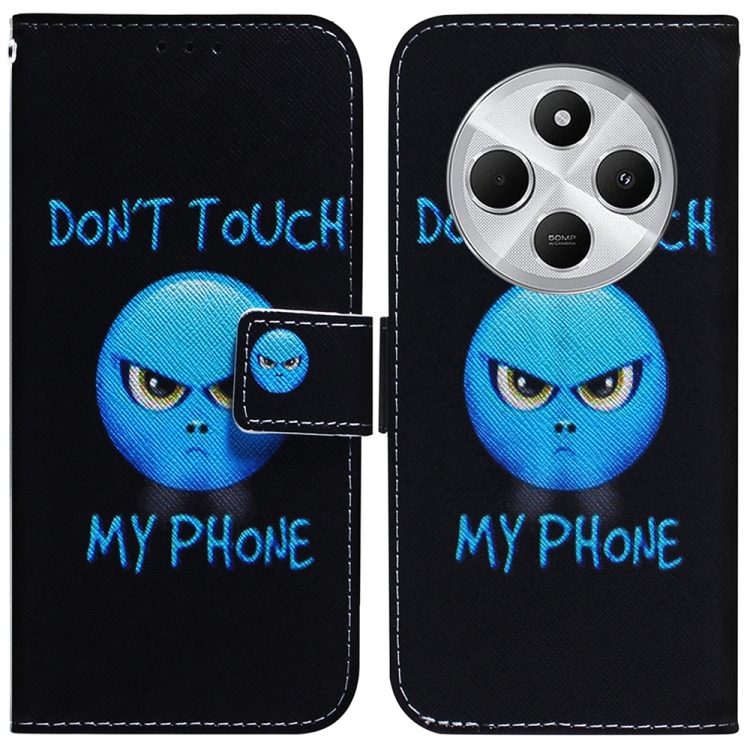 

For Redmi 14C 4G Coloured Drawing Flip Leather Phone Case(Anger)