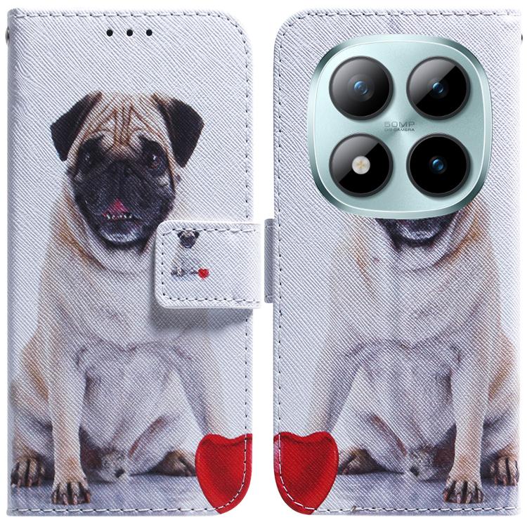 

For Redmi Note 15 Pro+ 5G 163.3mm / Poco M8 Pro 5G Coloured Drawing Flip Leather Phone Case(Pug)