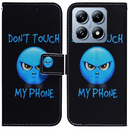 

For Xiaomi 14T Coloured Drawing Flip Leather Phone Case(Anger)