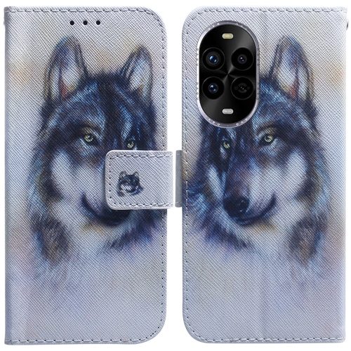 

For Huawei nova 13 Pro Coloured Drawing Flip Leather Phone Case(White Wolf)