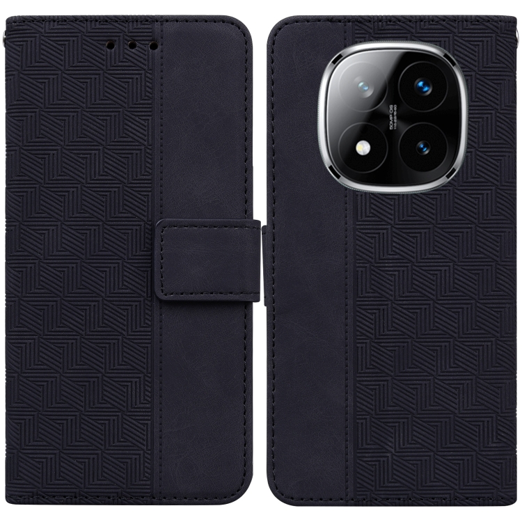 

For Redmi Note 14 Pro / Note 14 Pro+ 5G Geometric Embossed Leather Phone Case(Black)