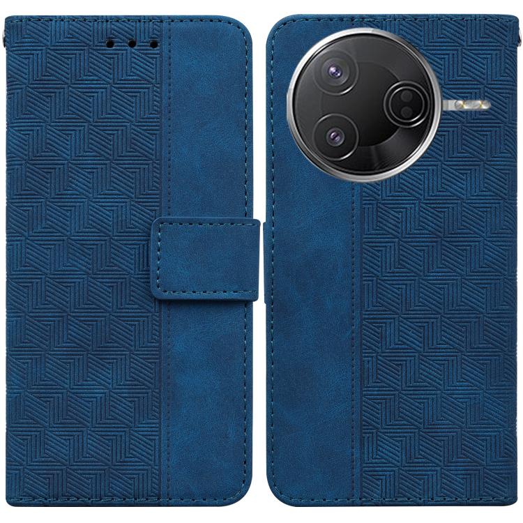 

For Redmi K80 / K80 Pro / Xiaomi Poco F7 Pro Geometric Embossed Leather Phone Case(Blue)