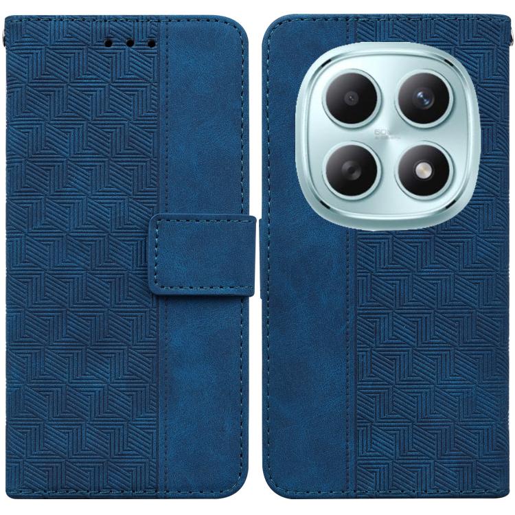 

For Redmi Note 15 5G Global 164mm Geometric Embossed Leather Phone Case(Blue)