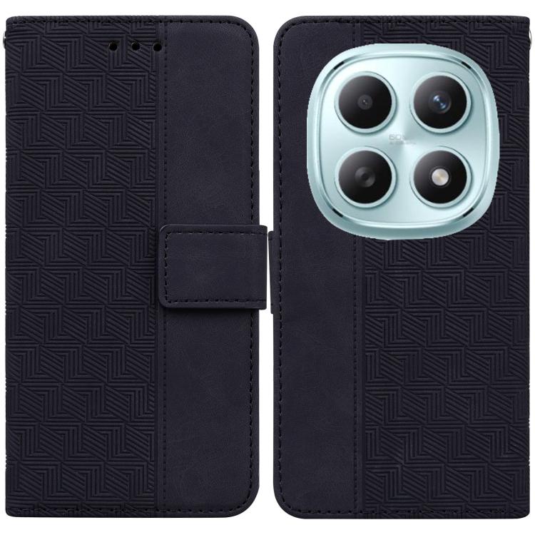 

For Redmi Note 15 4G / 5G Global 164mm / Poco M8 5G Geometric Embossed Leather Phone Case(Black)