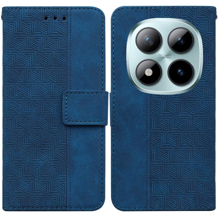 

For Redmi Note 15 Pro 5G Global 163.6mm Geometric Embossed Leather Phone Case(Blue)