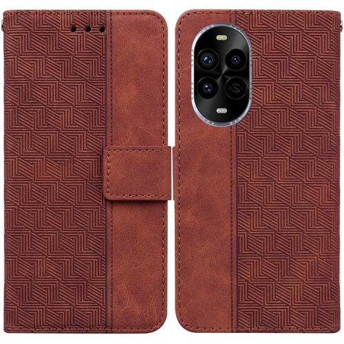 

For Huawei nova 13 Pro Geometric Embossed Leather Phone Case(Brown)