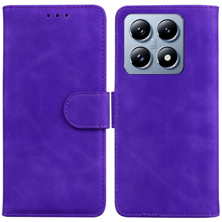 

For Xiaomi 14T Skin Feel Pure Color Flip Leather Phone Case(Purple)