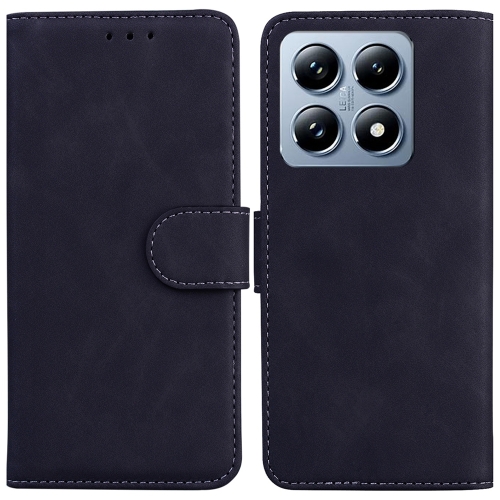 

For Xiaomi 14T Skin Feel Pure Color Flip Leather Phone Case(Black)