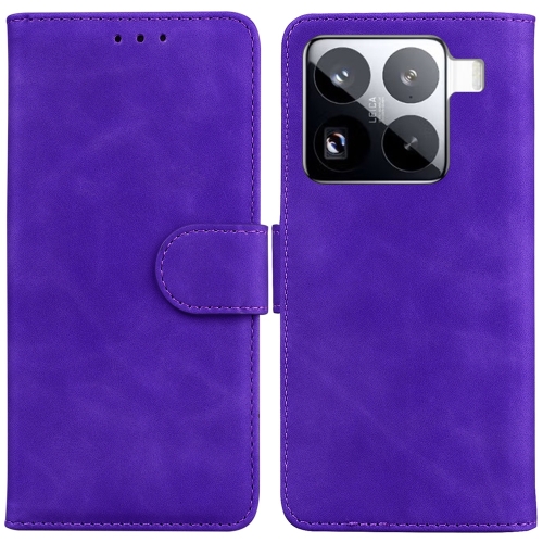 

For Xiaomi 15 Pro Skin Feel Pure Color Flip Leather Phone Case(Purple)