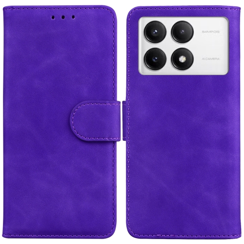 

For Xiaomi Redmi K70 / K70 Pro Skin Feel Pure Color Flip Leather Phone Case(Purple)