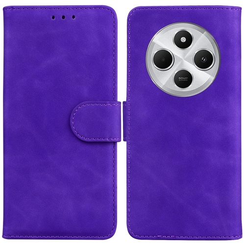 

For Redmi 14C 4G Skin Feel Pure Color Flip Leather Phone Case(Purple)