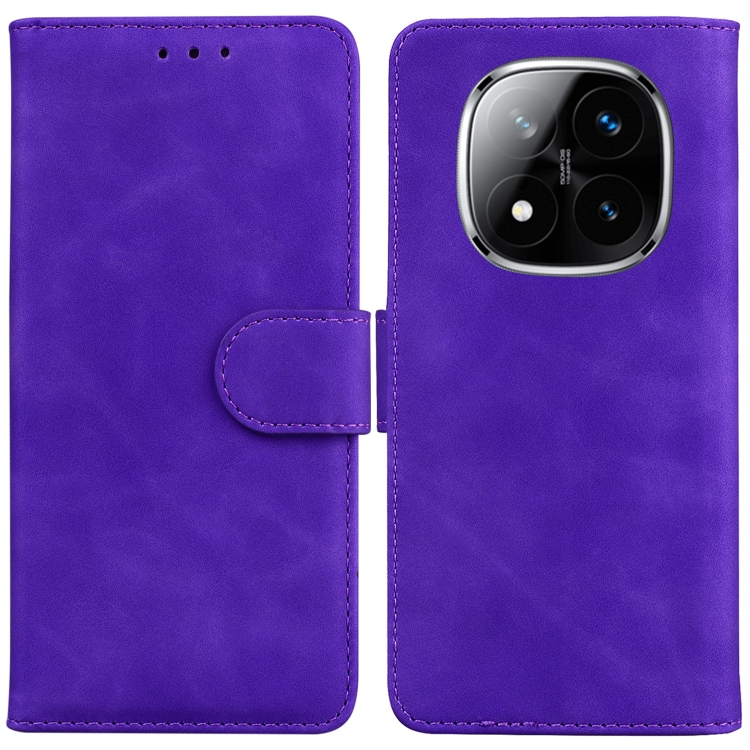

For Redmi Note 14 Pro / Note 14 Pro+ 5G Skin Feel Pure Color Flip Leather Phone Case(Purple)