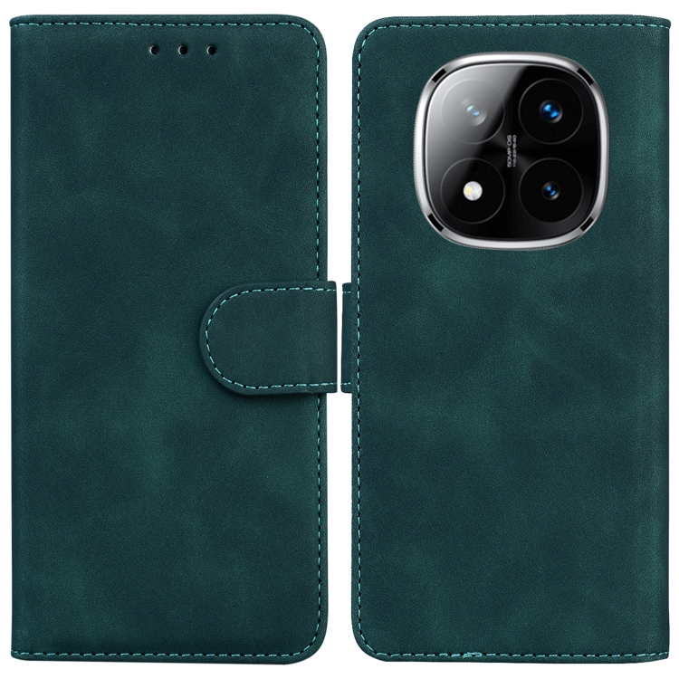

For Redmi Note 14 Pro / Note 14 Pro+ 5G Skin Feel Pure Color Flip Leather Phone Case(Green)