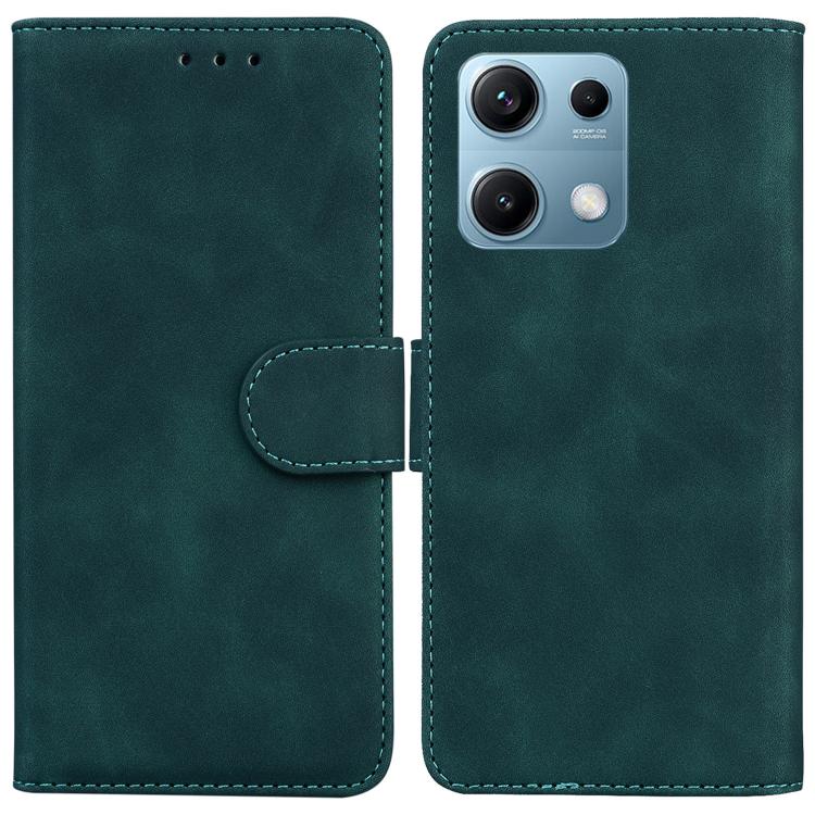 

For Redmi Note 14S 4G Skin Feel Pure Color Flip Leather Phone Case(Green)