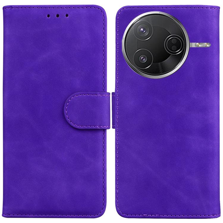 

For Redmi K80 / K80 Pro / Xiaomi Poco F7 Pro Skin Feel Pure Color Flip Leather Phone Case(Purple)