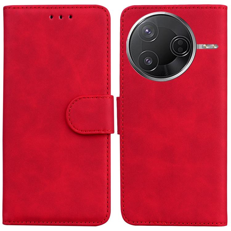

For Redmi K80 / K80 Pro / Xiaomi Poco F7 Pro Skin Feel Pure Color Flip Leather Phone Case(Red)