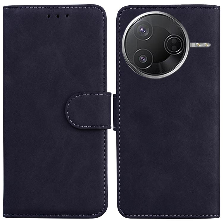 

For Redmi K80 / K80 Pro / Xiaomi Poco F7 Pro Skin Feel Pure Color Flip Leather Phone Case(Black)