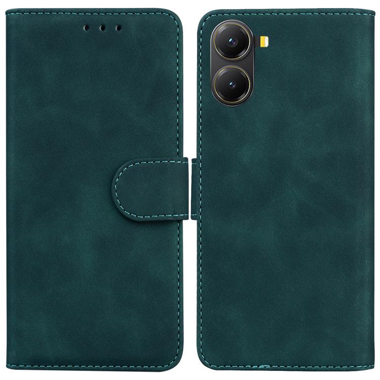 

For Redmi Turbo 4 / Xiaomi Poco X7 Pro Skin Feel Pure Color Flip Leather Phone Case(Green)