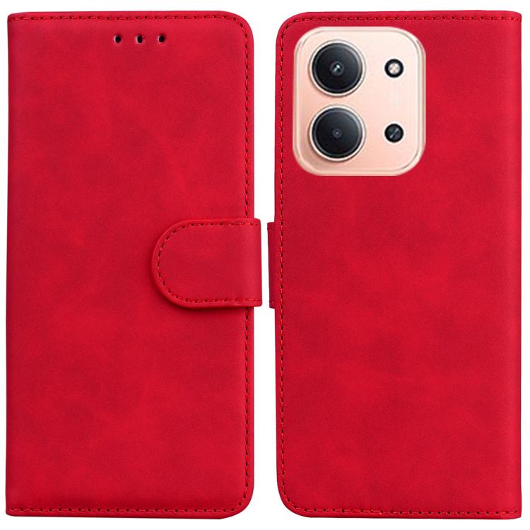 

For Redmi 15C 5G / 4G EU 173mm / Poco C85 5G Skin Feel Pure Color Flip Leather Phone Case(Red)