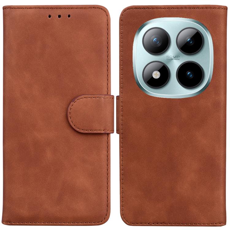 

For Redmi Note 15 Pro 5G Global 163.6mm Skin Feel Pure Color Flip Leather Phone Case(Brown)