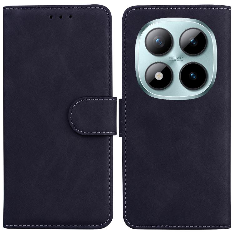

For Redmi Note 15 Pro+ 5G 163.3mm / Poco M8 Pro 5G Skin Feel Pure Color Flip Leather Phone Case(Black)