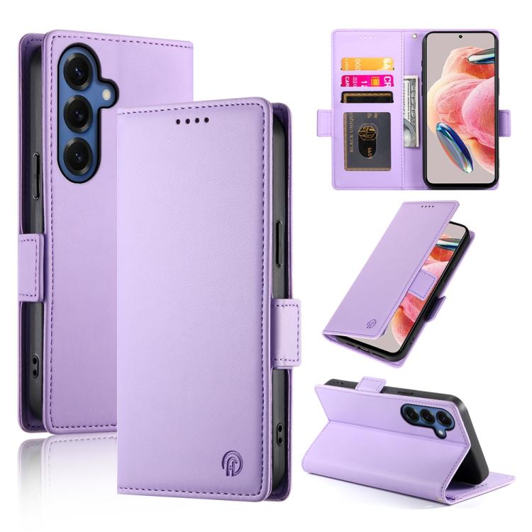 

For Samsung Galaxy S26 Pro 5G Side Buckle Magnetic Frosted Leather Phone Case(Purple)