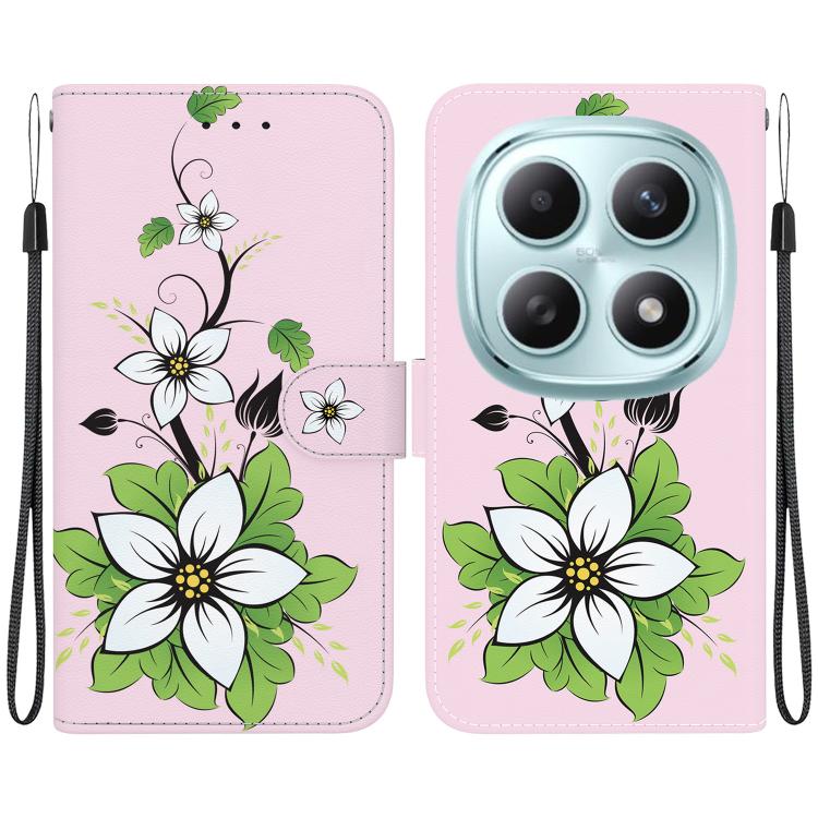 

For Redmi Note 15 4G / 5G Global 164mm / Poco M8 5G Crystal Texture Colored Drawing Leather Phone Case(Lily)
