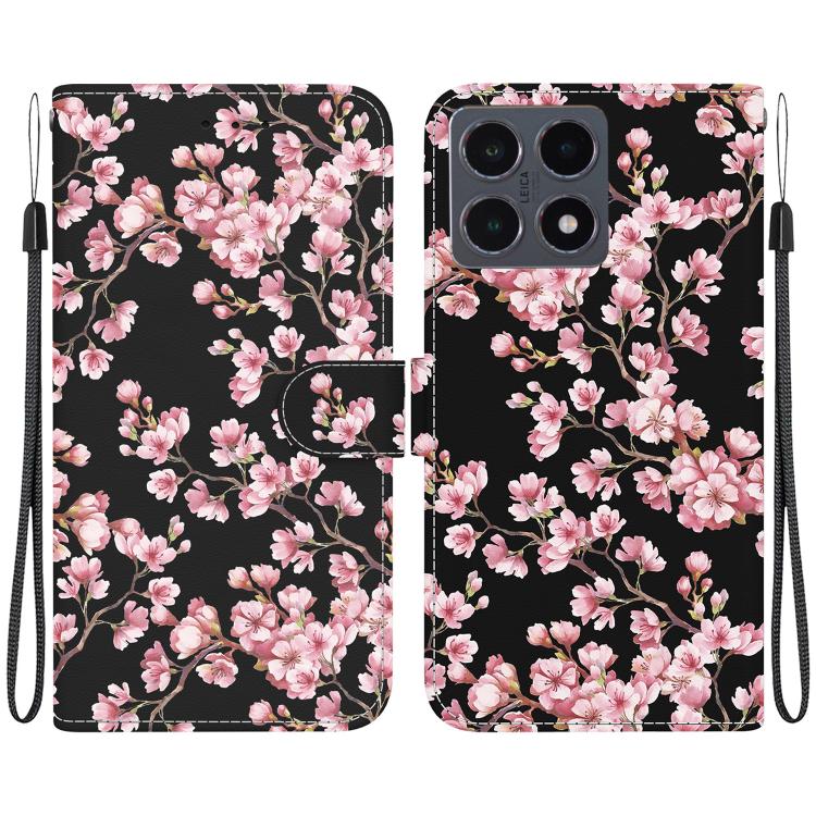 

For Xiaomi 15T 5G Crystal Texture Colored Drawing Leather Phone Case(Plum Bossom)