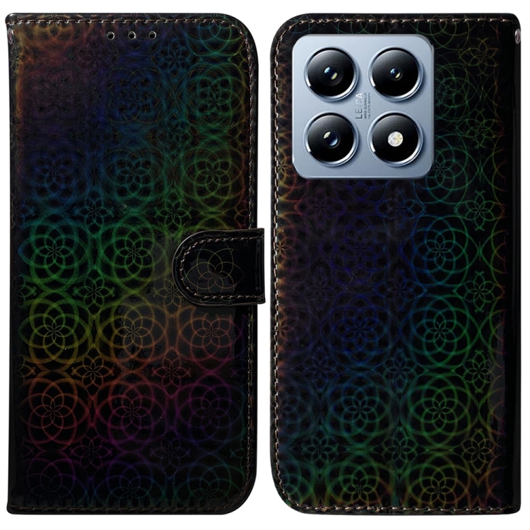 

For Xiaomi 14T Colorful Magnetic Buckle Leather Phone Case(Black)